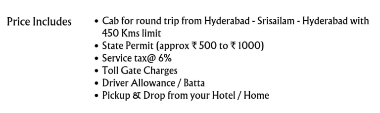 Hyderabad to Srisailam Two Days Trip - Geethika Travels